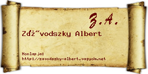Závodszky Albert névjegykártya